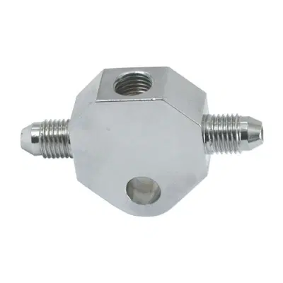 Sdoppiatore cromato con attacchi 3/8-24 e AN-3 Mot 