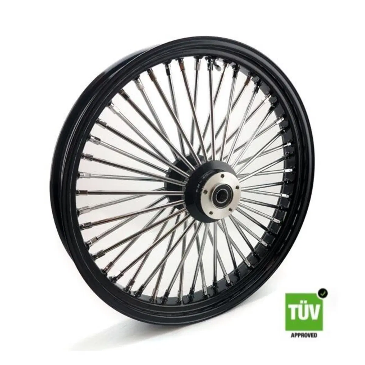 Ruota anteriore nera e cromo Big Spoke 48 raggi 23 