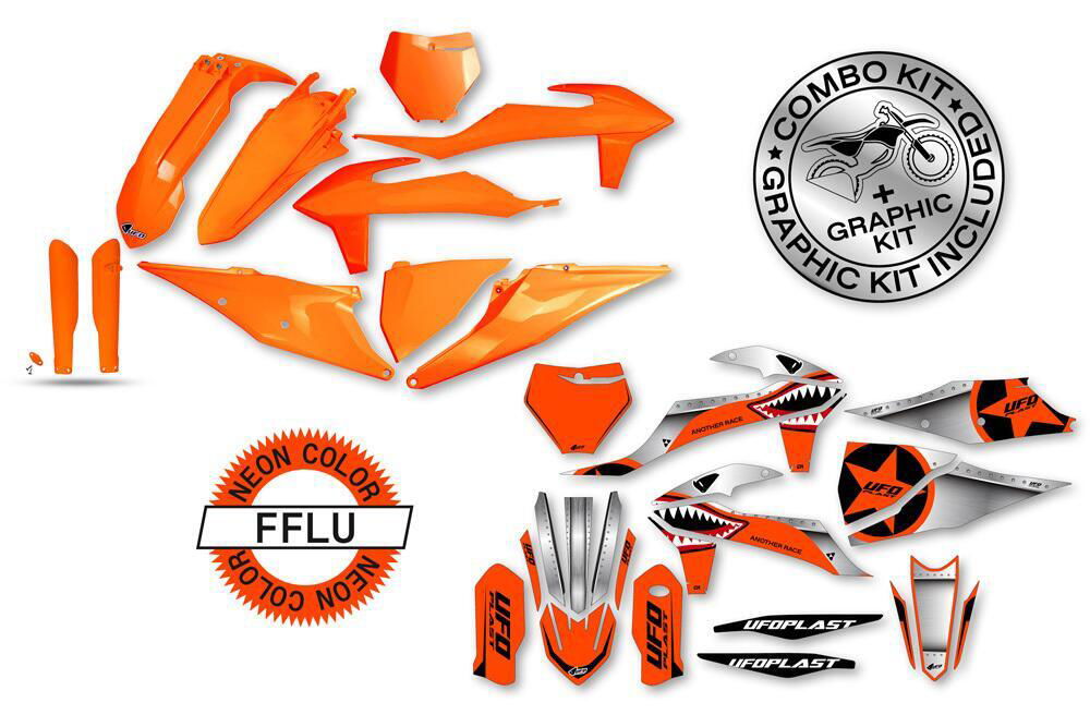 Kit plastiche+decals Ufo Thunder Ktm Arancione flu 