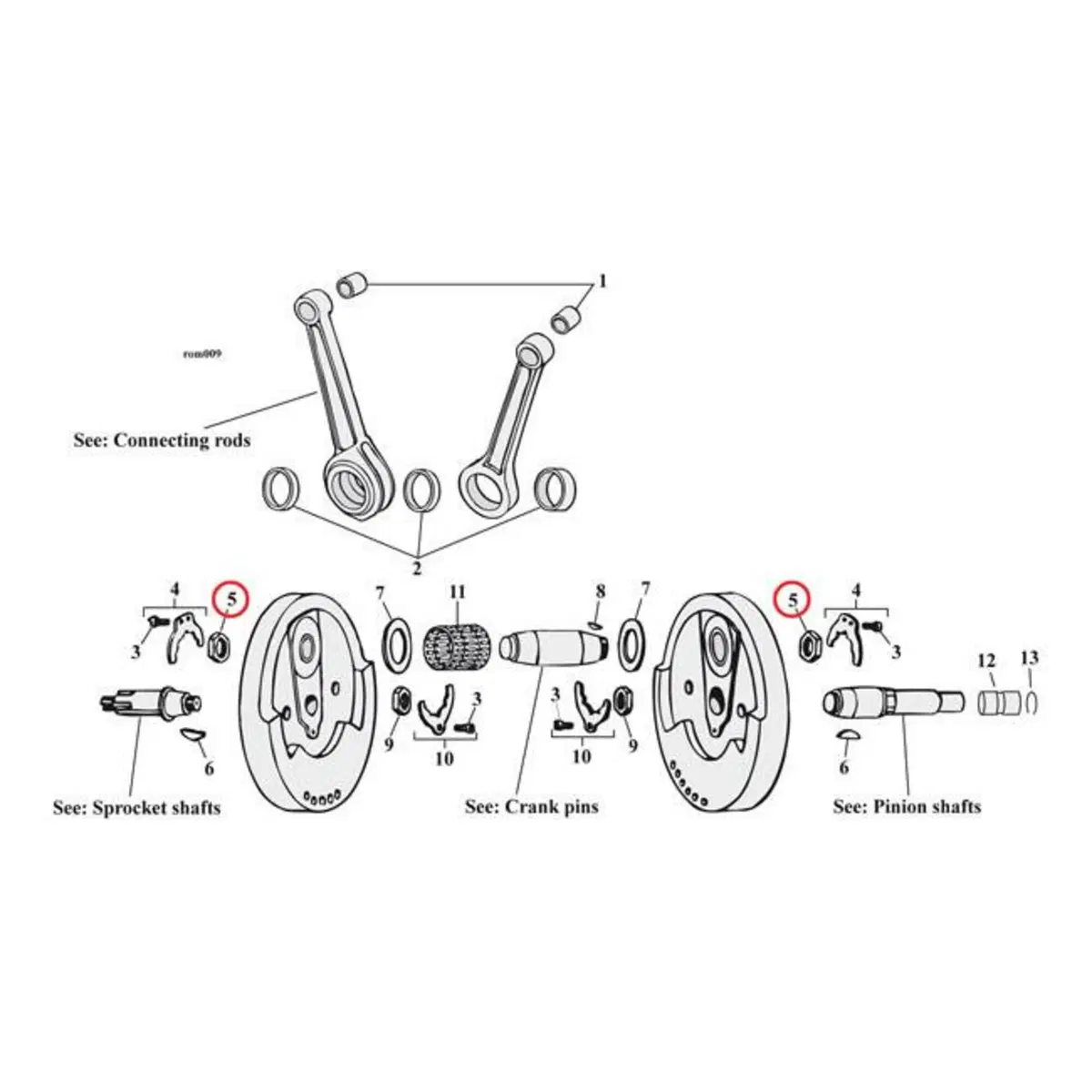 Dadi spinotto di biella Per Sportster dal 1981 fin 