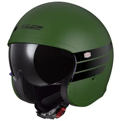 Casco Jet LS2 OF599 Spitfire 2 Retro verde