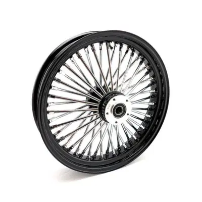 Ruota anteriore nera e cromo Big Spoke 48 raggi 18 