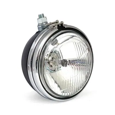 Faro anteriore 5 3/4" nero omologato replica del f 