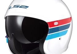 Casco Jet LS2 OF599 Spitfire 2 Retro bianco blu ro