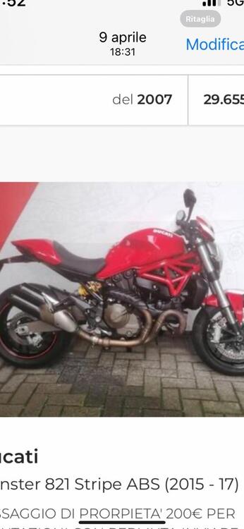 Ducati Monster 821 Stripe ABS (2015 - 17)