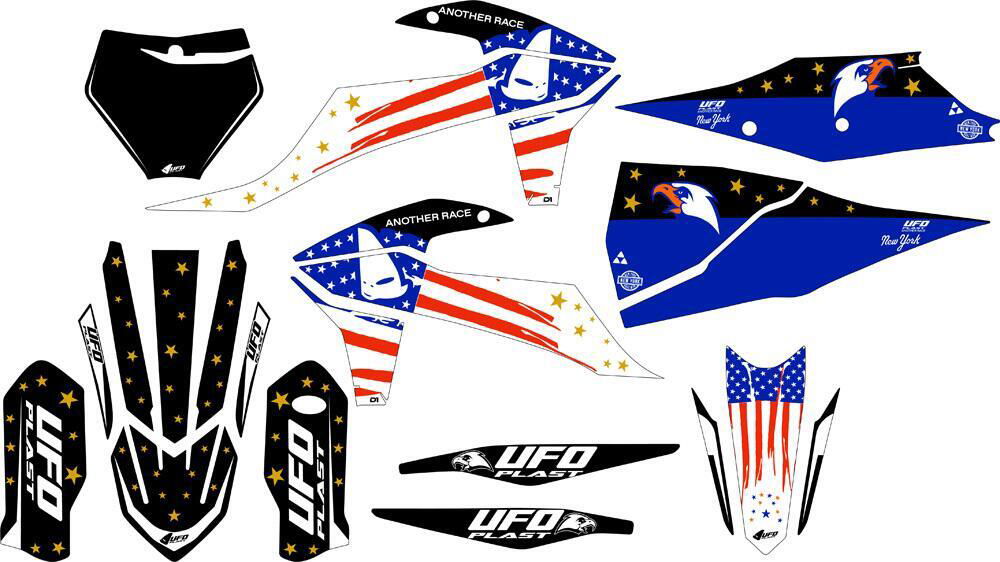 Kit grafica Ufo Patriot per Ktm Nero UFO 