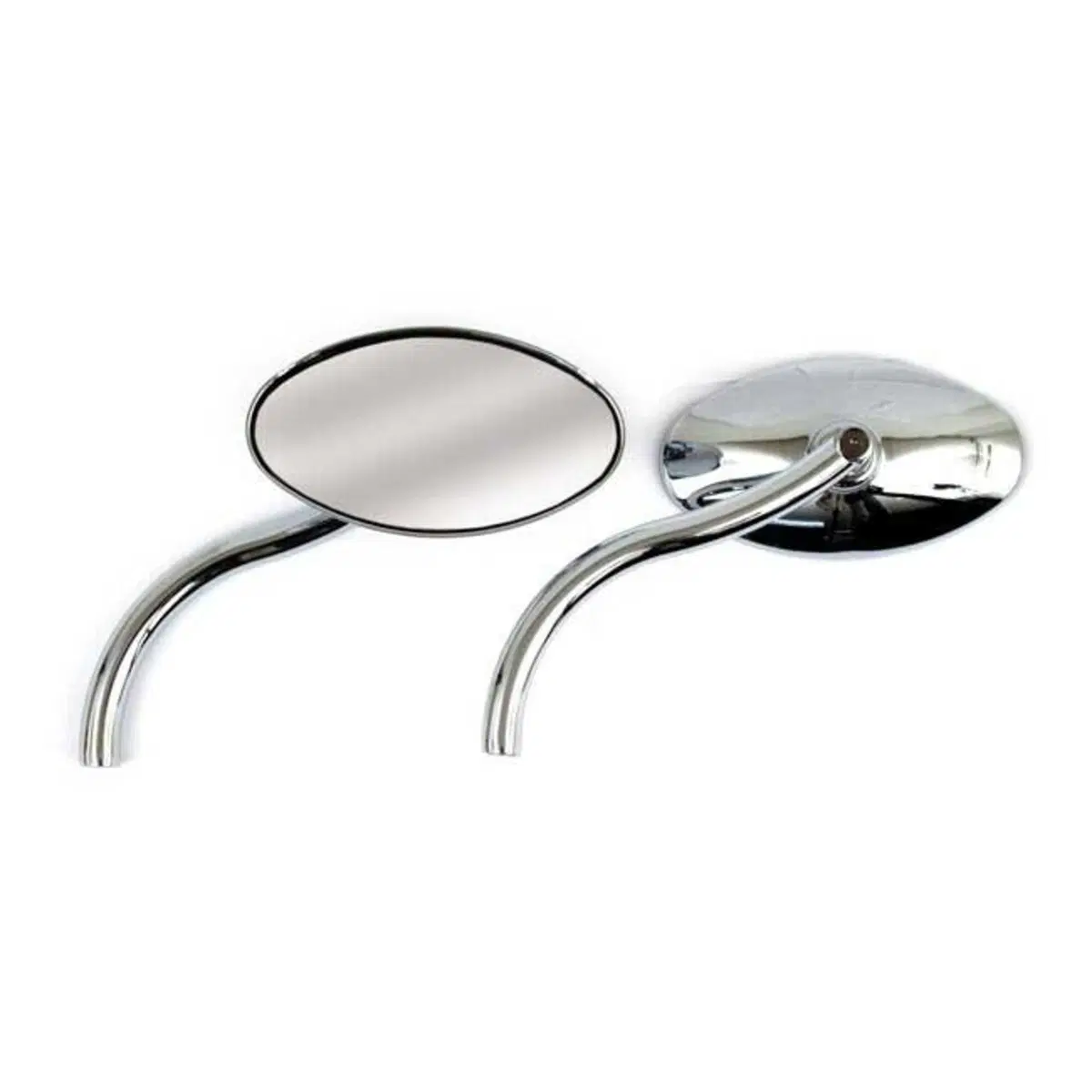 Specchietti ovali con stelo a onda cromato (coppia 