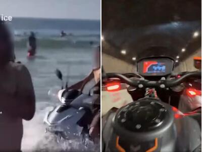 In scooter sulla battigia e poi a tutto gas in impennata tra le macchine. Pubblicano tutto sui social [VIDEO]