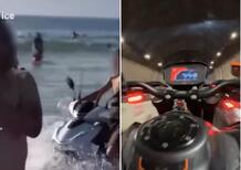 In scooter sulla battigia e poi a tutto gas in impennata tra le macchine. Pubblicano tutto sui social [VIDEO]