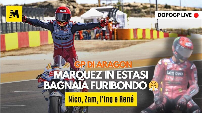 DopoGP Aragon: Marc Marquez in estasi, Bagnaia furibondo [VIDEO]