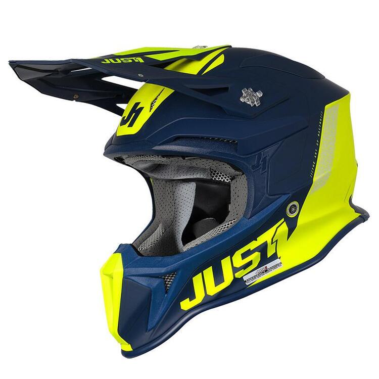 Casco cross Just1 J18 Mips Pulsar in fibra Giallo