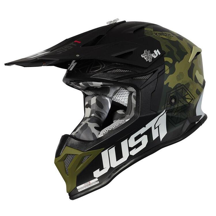 Casco cross Just1 J39 Kinetic Camo Nero Opaco