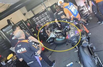 MotoGP 2024. GP di San Marino. Paura in pit-lane: la moto di Unai Orradre finisce nel box Aprilia