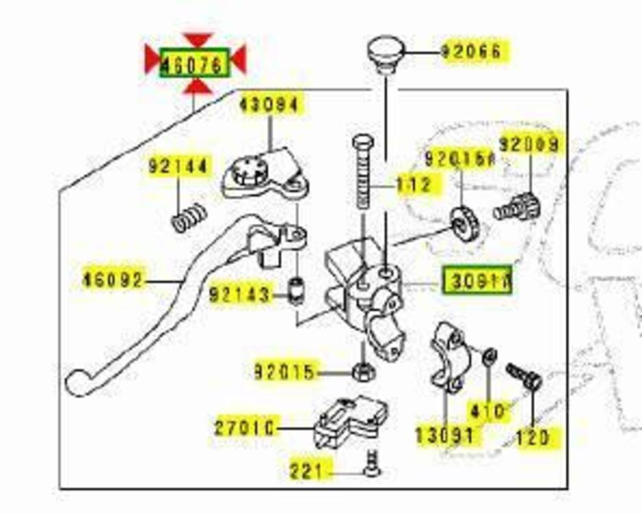 -Leva frizione Kawasaki 460761165