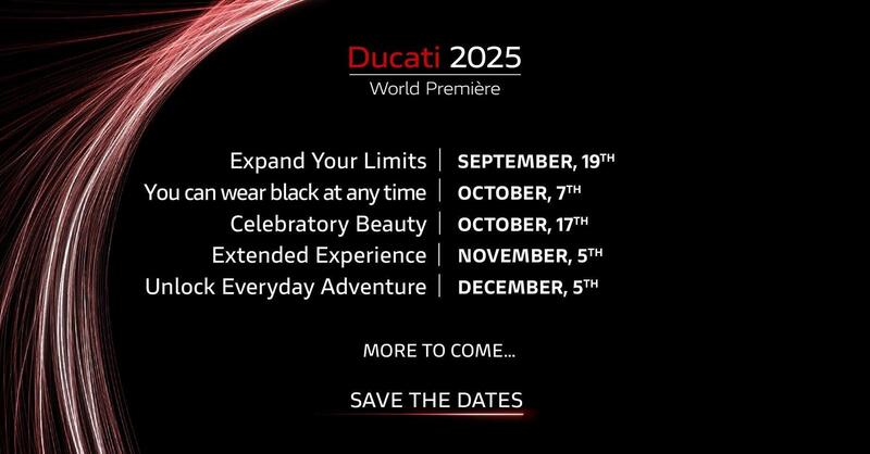 Ducati World Premi&egrave;re 2025: il 19 settembre ripartono le presentazioni delle novit&agrave; Ducati