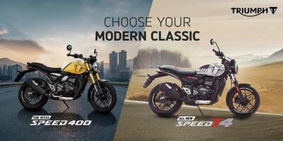 Speed 400 MY25 e Speed T4: cresce la gamma indiana di Triumph