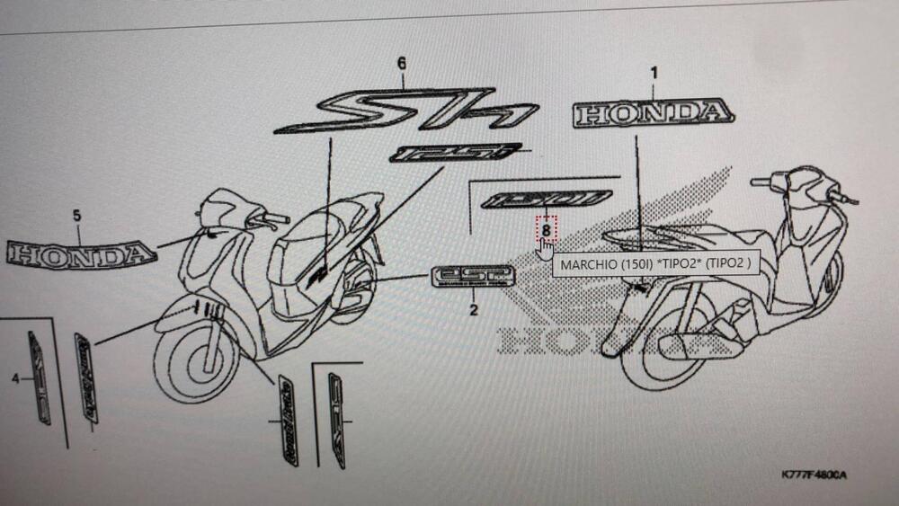 ADESIVO 150 HONDA SH 2017 CODICE 86833K78V00ZB (2)