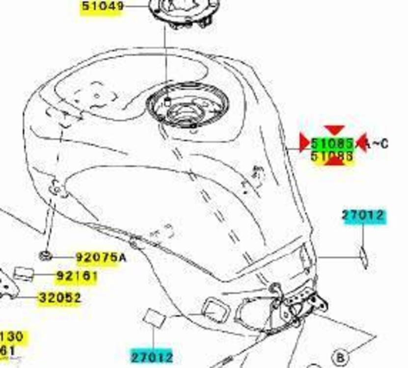 -Serbatoio verde Kawasaki Ninja ZX-10R 51085540977