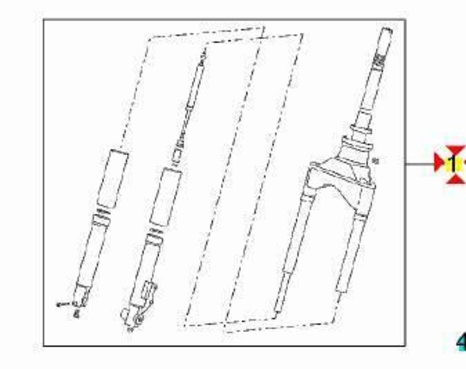 -Forcella anteriore Aprilia Scarabeo 50 2B000672