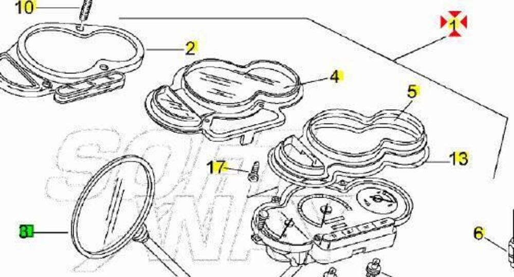 -Quadro strumenti Aprilia SR Stealth 50 AP8212805