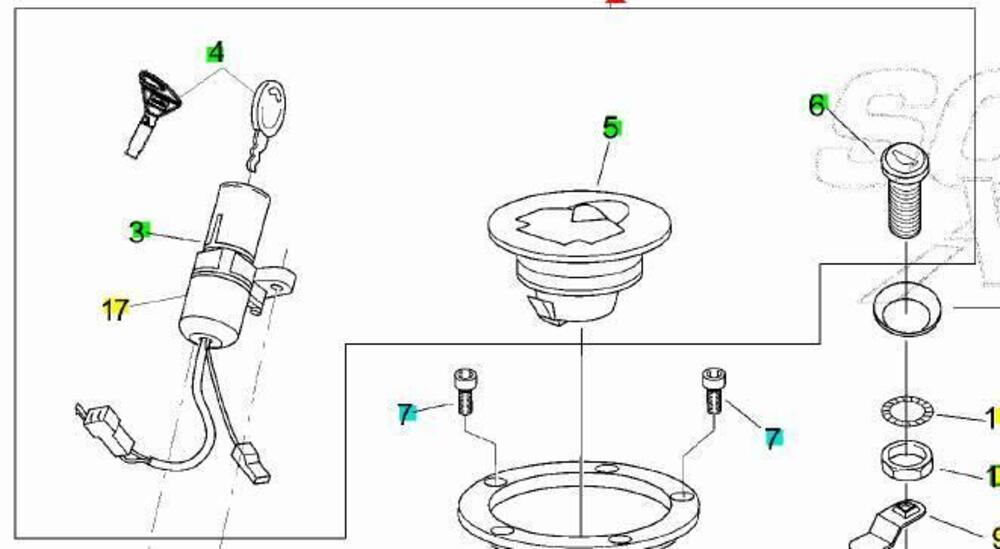 Kit serrature Aprilia RS50 AP8202358