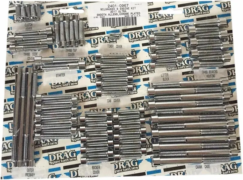 Kit viti cromate motore completo per Touring M8 da Drag Specialties