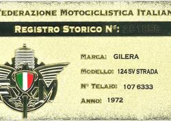 Gilera G 124 - 5 V Strada 1972-TARGA ORO-FMI d'epoca