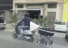 Trasporti eccezionali: carrozzina trainata da scooter [VIDEO]