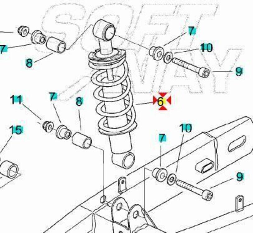 Ammortizzatore posteriore Aprilia RS50 AP8203818