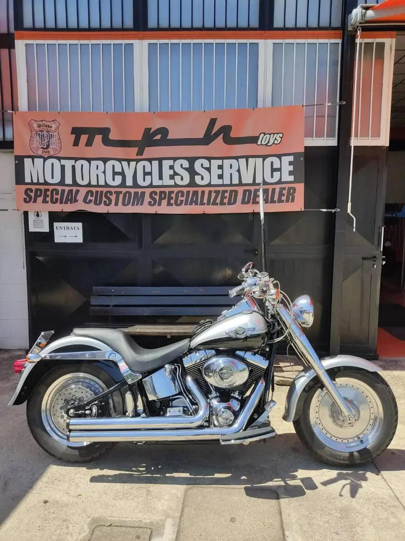 Harley-Davidson Fat Boy anniversario 100 anni bi-color argento e nero (2)
