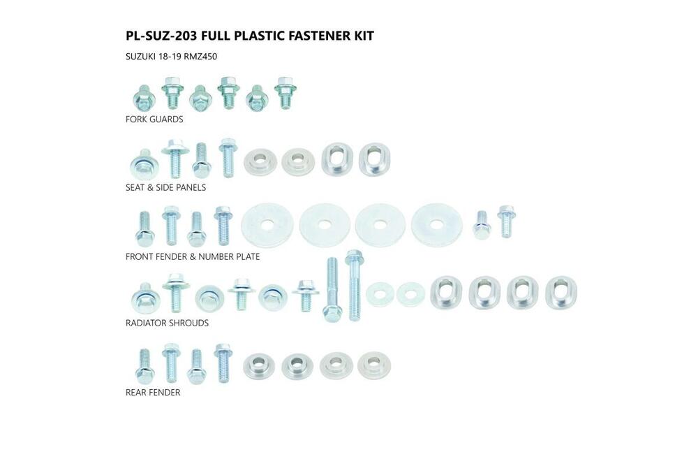 Kit viti Ufo per plastiche SUZUKI RMZ 250 19-24, R 