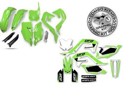 Kit plastiche+decals Ufo Stokes Kawasaki oem UFO 