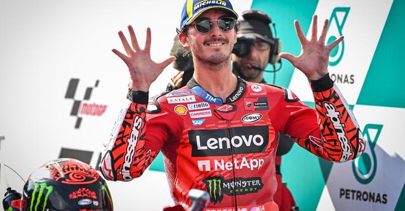 MotoGP 2024. GP della Malesia. Pecco Bagnaia, mister 10 vittorie: &quot;Incredibile, ma adesso ci sono le Sprint...Con Jorge Martin sempre rispetto&quot;