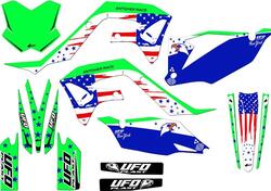 Kit grafica Ufo Patriot per Kawasaki Verde fluo UF 