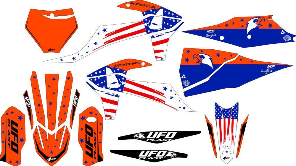 Kit grafica Ufo Patriot per Ktm Arancione fluo UFO 