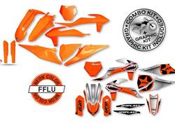 Kit plastiche+decals Ufo Thunder Ktm Arancione flu 