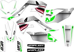 Kit grafica Ufo Thunder per Kawasaki Bianco UFO 