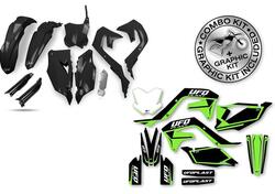 Kit plastiche+decals Ufo Stokes Kawasaki Nero UFO 