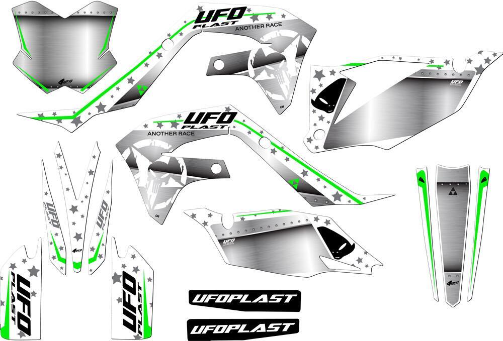 Kit grafica Ufo Stardust per Kawasaki Bianco UFO 