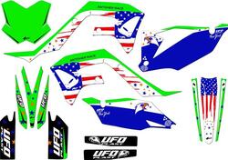 Kit grafica Ufo Patriot per Kawasaki oem UFO 