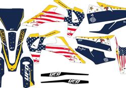 Kit grafica Ufo Patriot per Husqvarna Blu UFO 