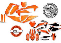 Kit plastiche+decals Ufo Stokes Ktm Arancione fluo 