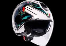 Casco jet AGV Eteres Ghepard Matt bianco nero verd