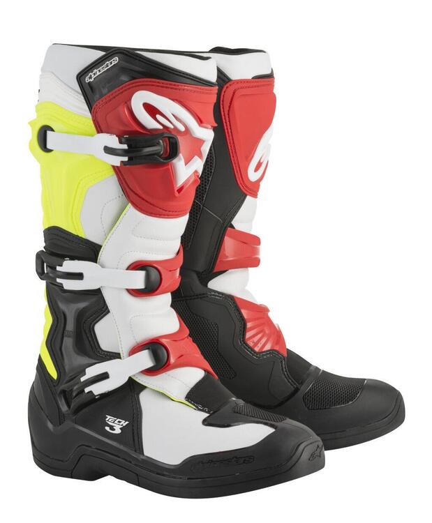 Stivali cross Alpinestars Tech 3 nero bianco giall