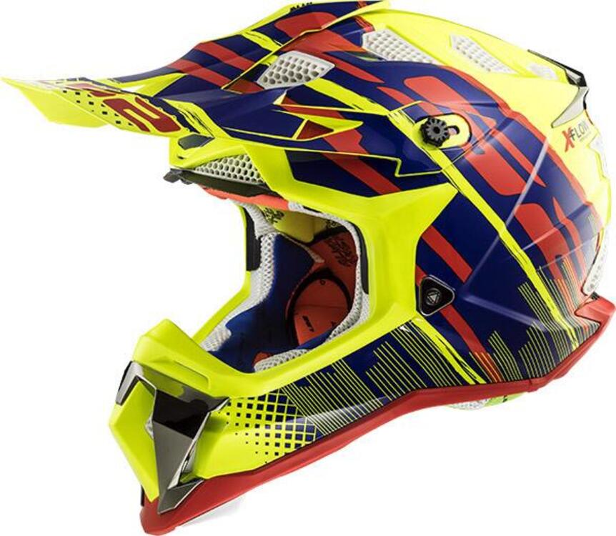 Casco cross LS2 MX470 SUBVERTER BOMBER Giallo Blu