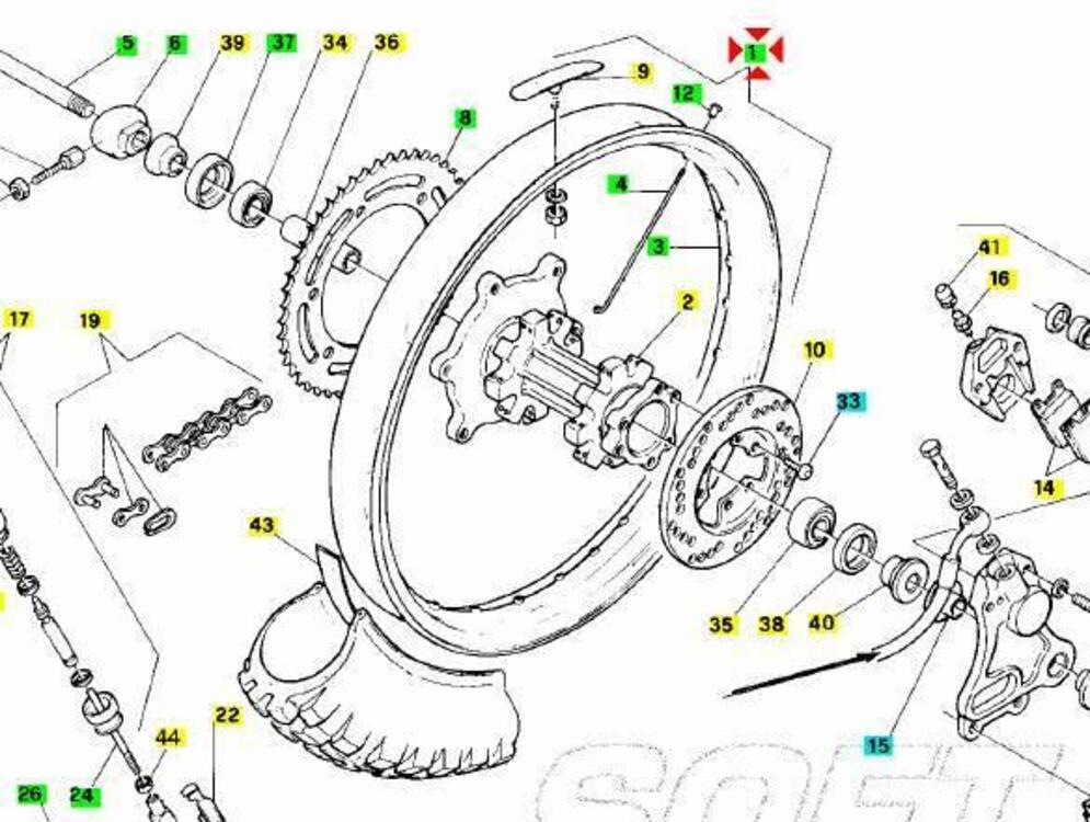 Ruota posteriore Aprilia Climber 280 AP8108409