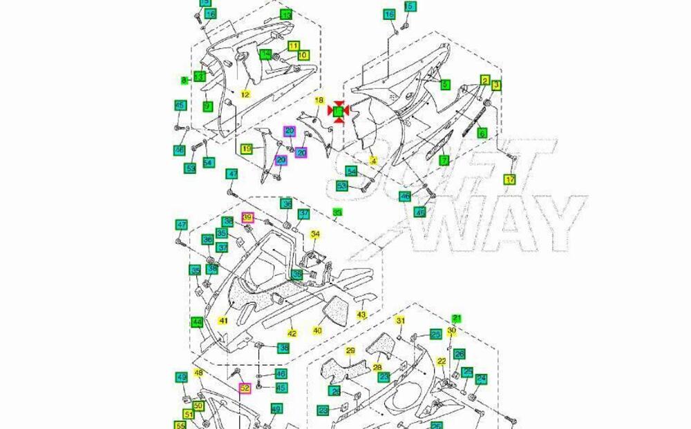 Carena superiore Sx Yamaha R6 5SLY283U104B