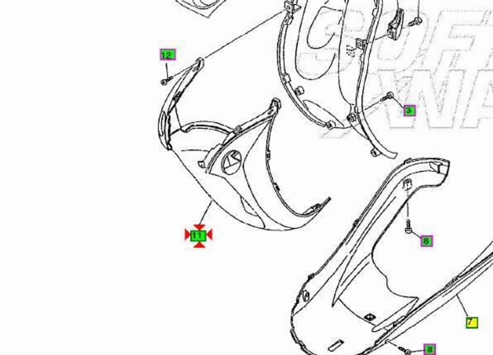 Scudo anteriore inferiore Yamaha Neo's 50 5ADF1519