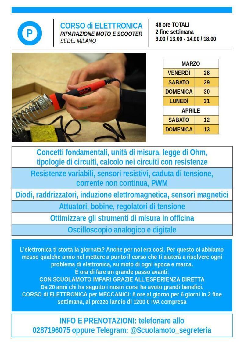 Il primo corso di elettronica per meccanici di Scuola Moto a Milano