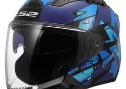 casco jet LS2 Copter 2 in blu